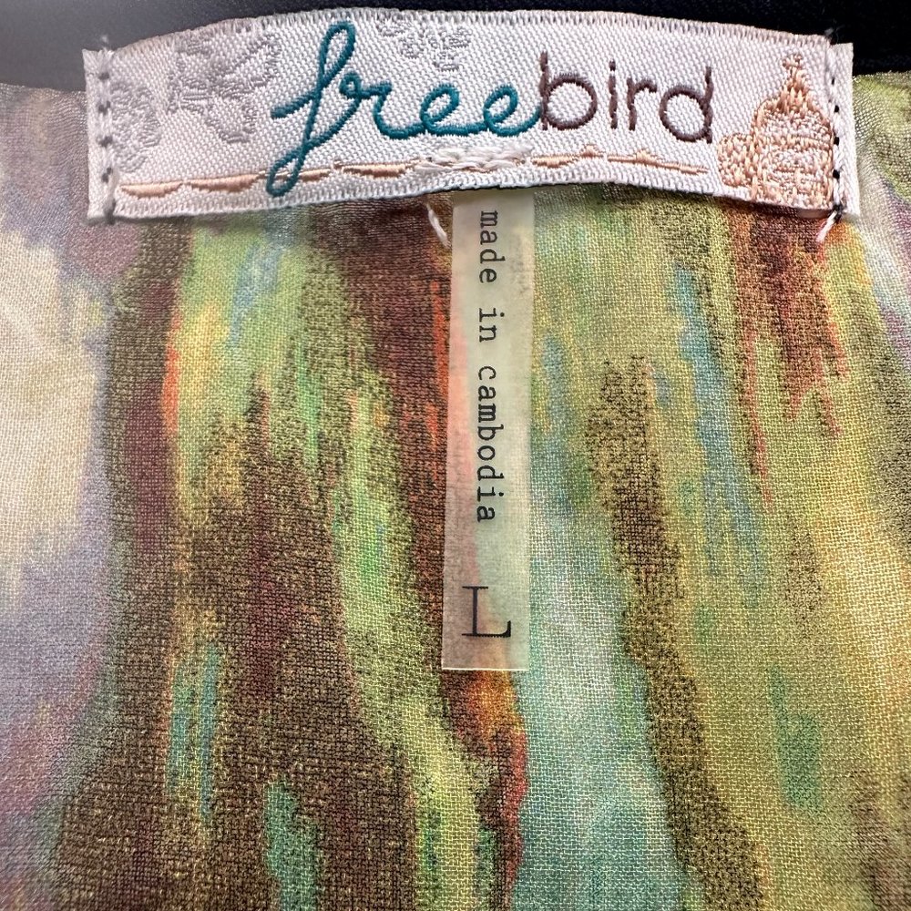 Freebird Sheer Abstract Racerback Tank Size Large - Picture 7 of 10